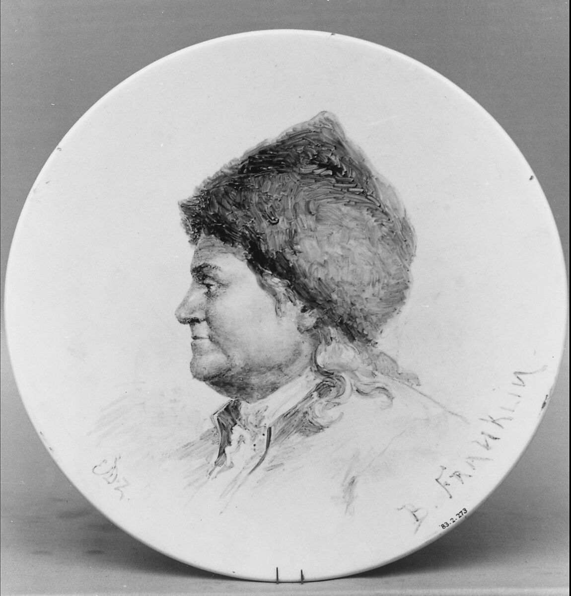 Benjamin Franklin, Probably designed by Emile Dupont-Zipcy (1822–1885), Faience, French