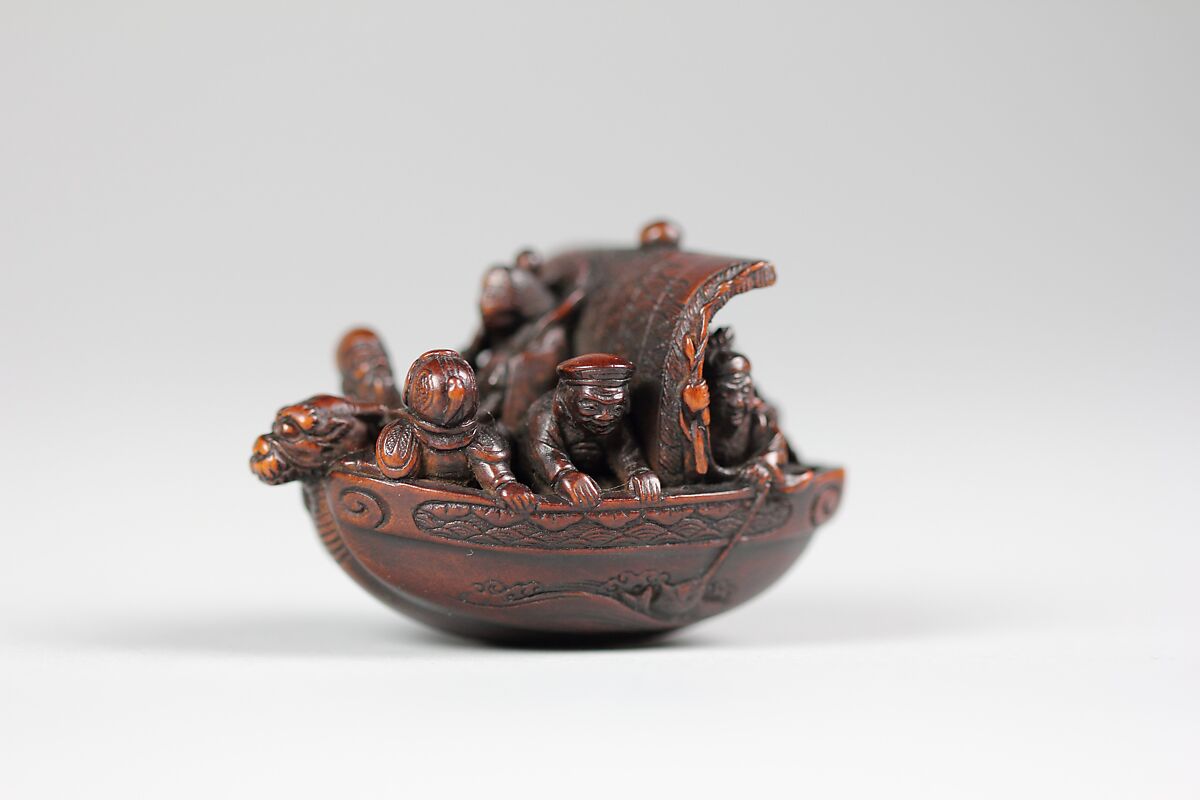 Netsuke of Pleasure Boat (Takarabune), Wood, Japan