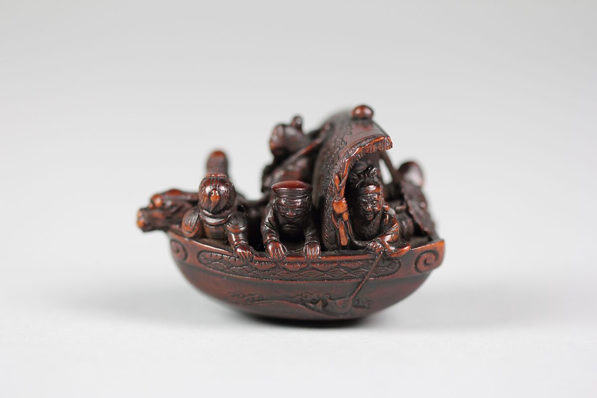 Netsuke of Pleasure Boat (Takarabune), Wood, Japan