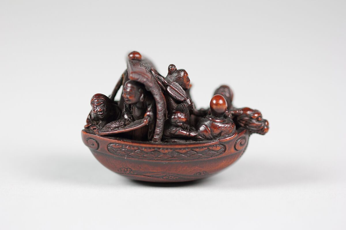 Netsuke of Pleasure Boat (Takarabune), Wood, Japan 