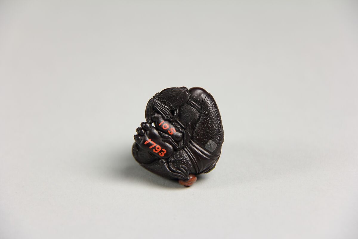 Netsuke of Demon with Mirror, Wood, Japan