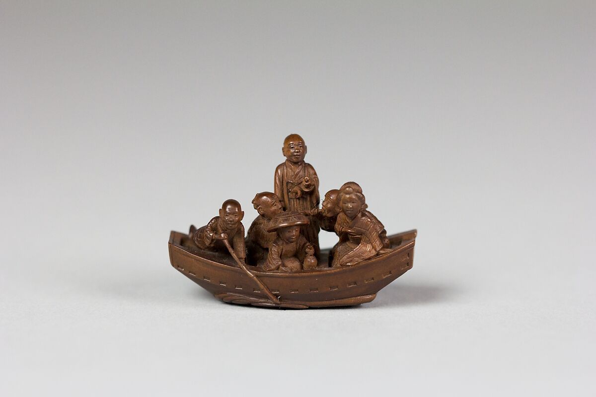 Netsuke of Pleasure Boat, Wood, Japan 