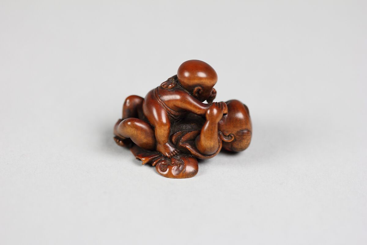 Netsuke of Two Children, Wood, Japan 