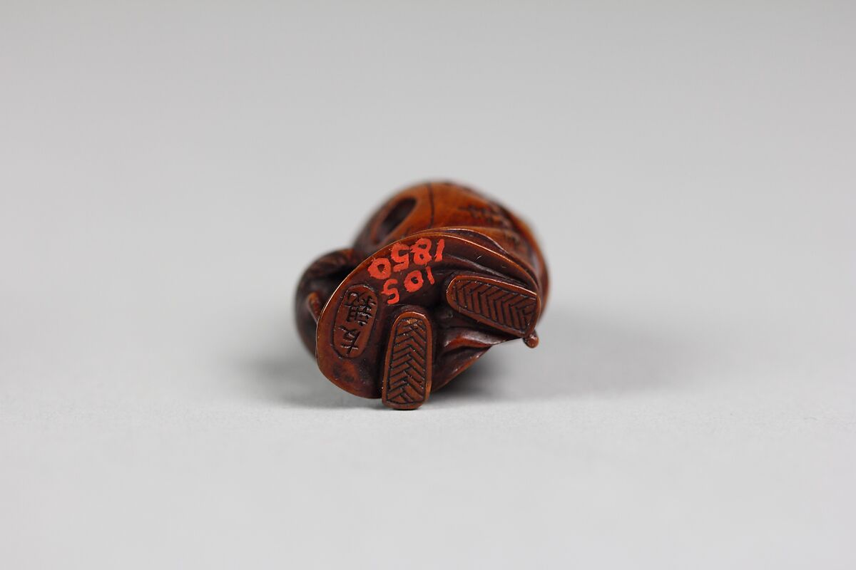 Netsuke of Fukurokujin, Wood, Japan