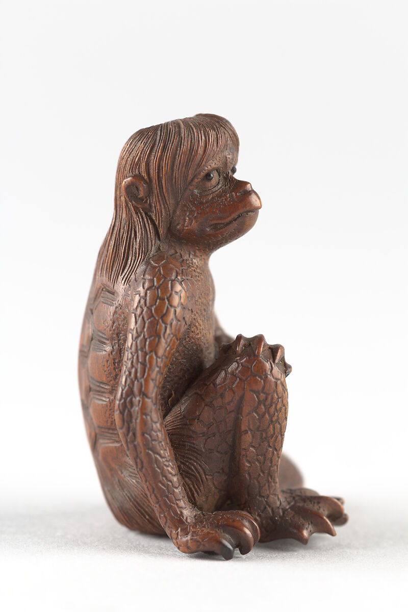 Netsuke of a Kappa, Wood, Japan