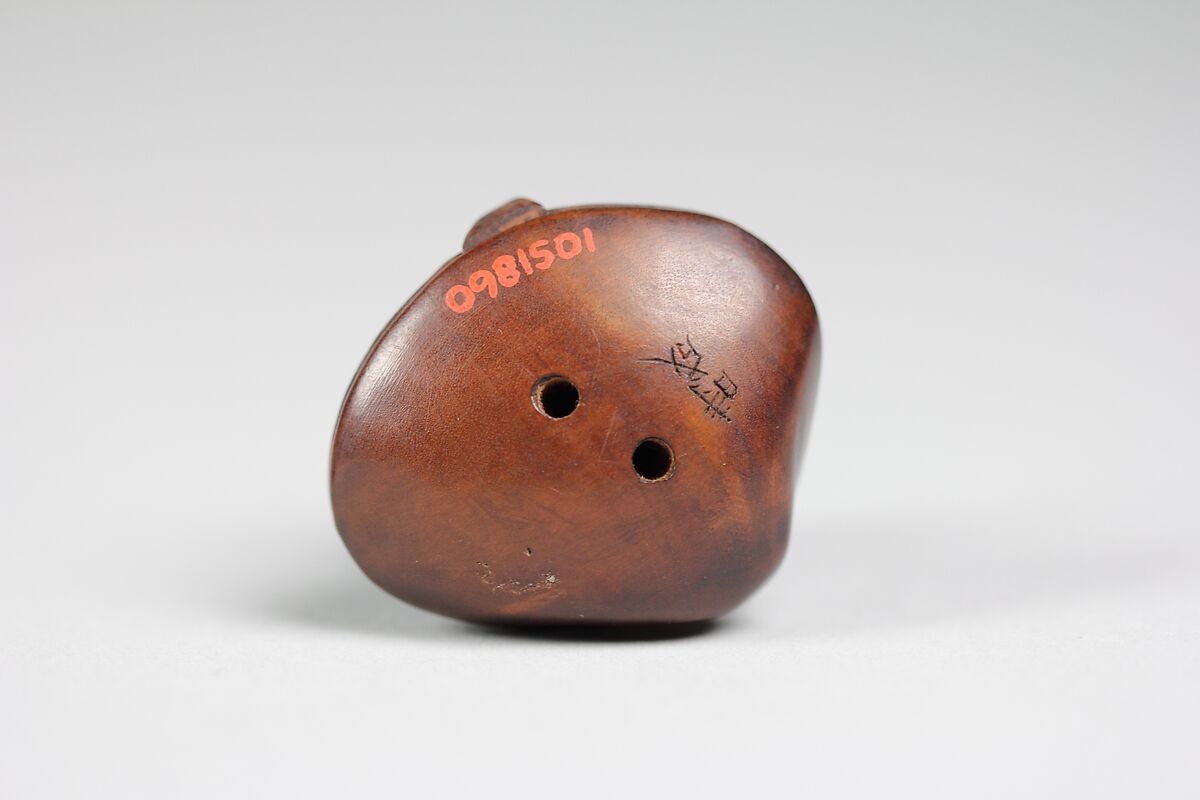 Netsuke of a Kappa on a Clamshell, Wood, Japan