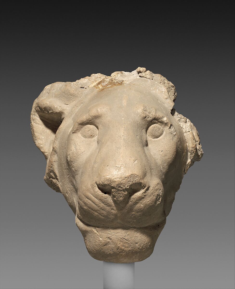 Head of a lion, Gypsum plaster 