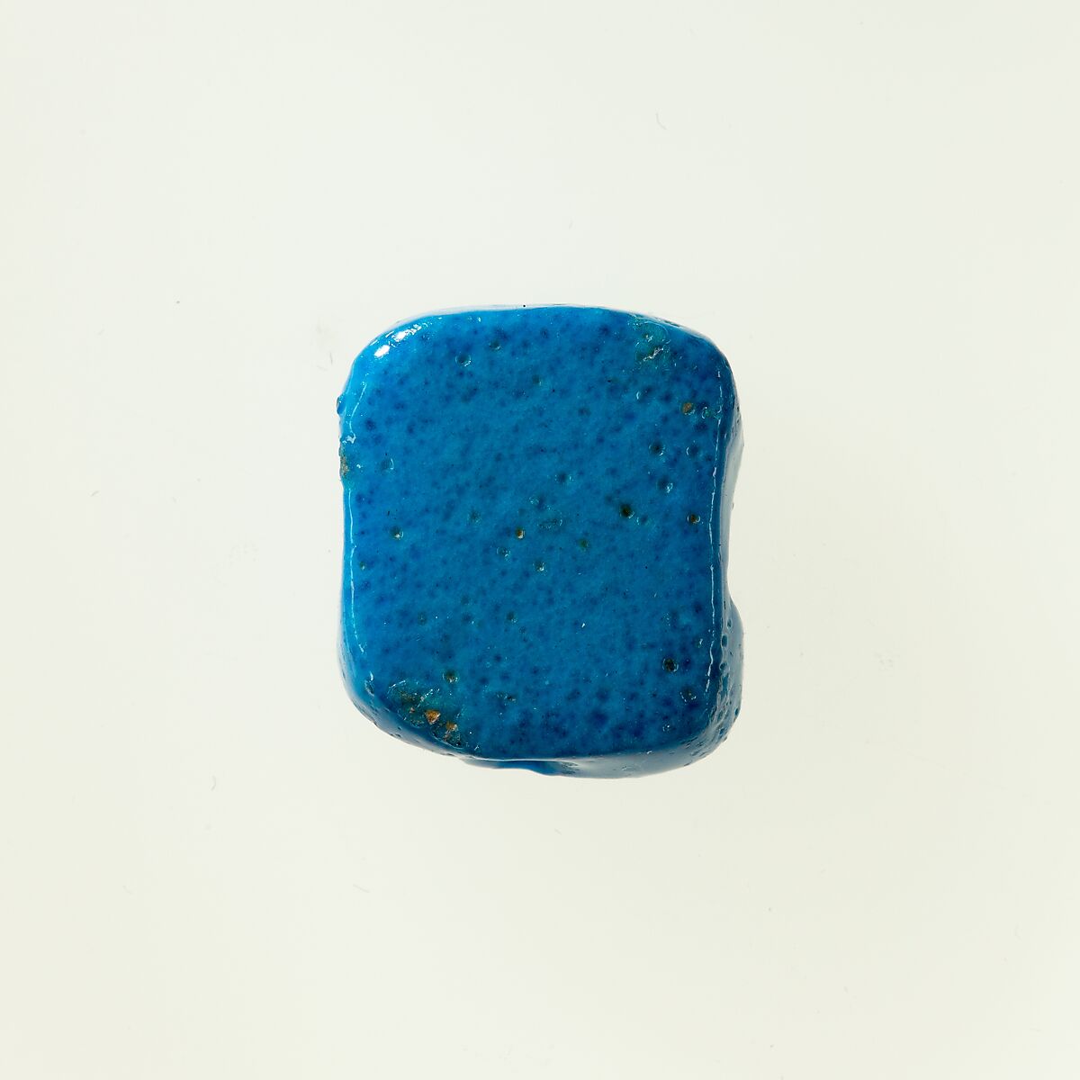 Hathor head amulet, faience