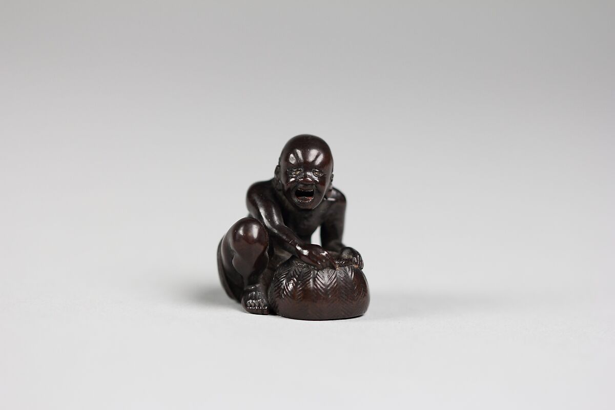 Netsuke of a South Sea Islander, Wood, Japan 