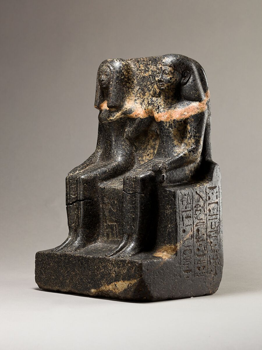 Pair Statue of Neferkhawet and Rennefer, Granodiorite