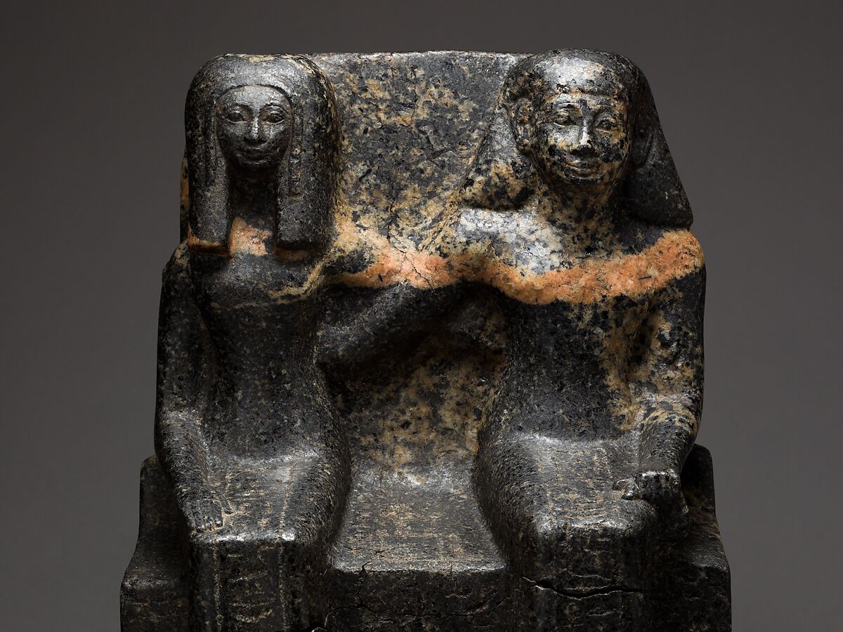 Pair Statue of Neferkhawet and Rennefer, Granodiorite