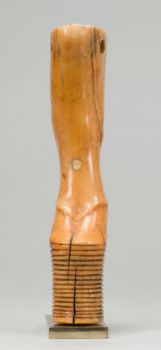 Furniture leg in shape of bull's leg, Hippopotamus ivory