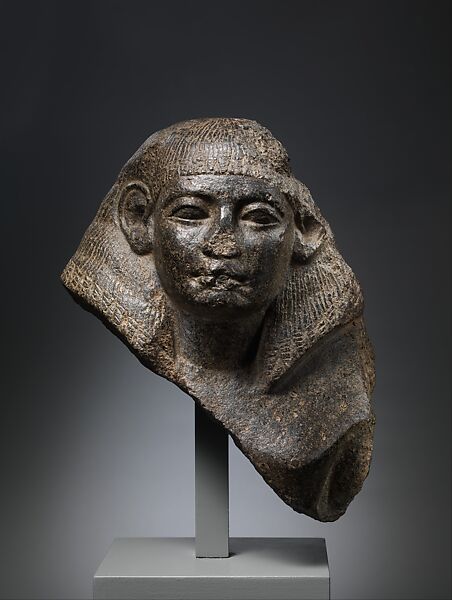 Upper Part of a Male Statue, Possibly the Vizier Nebit, Granodiorite 