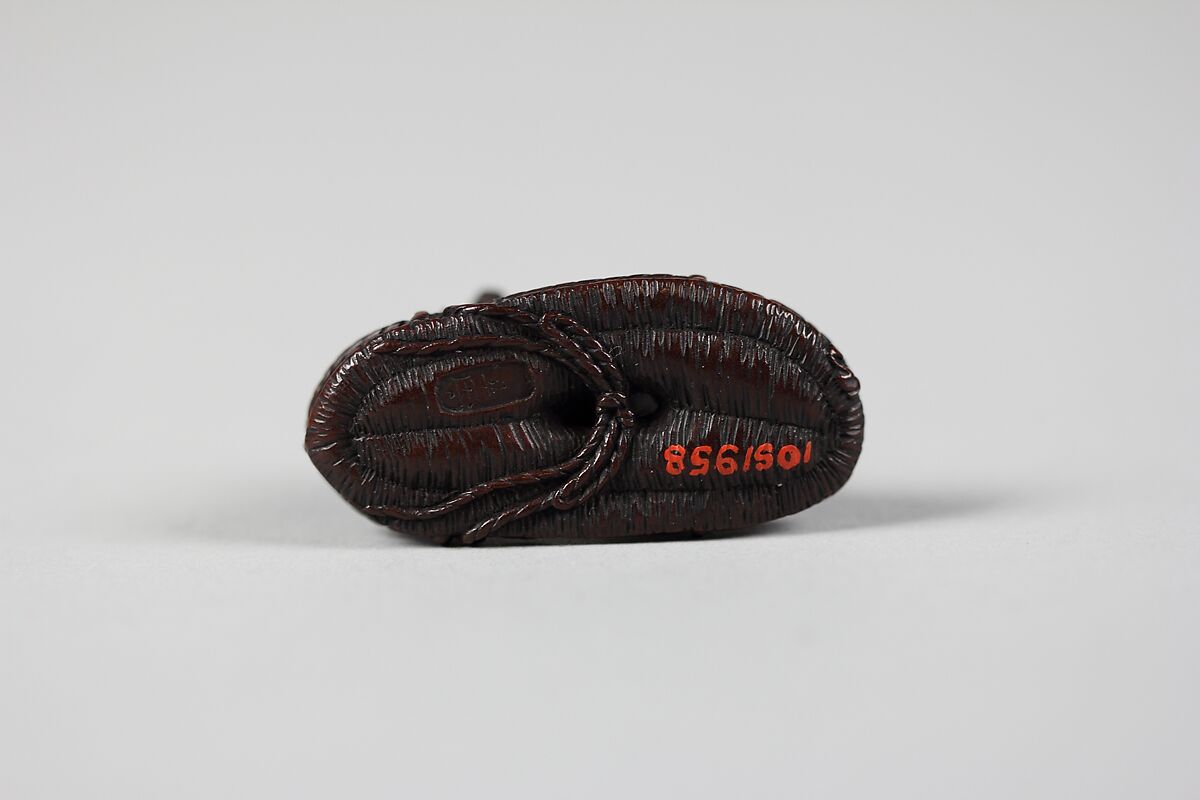 Netsuke of Two Figures Arm-Wrestling, Wood, Japan