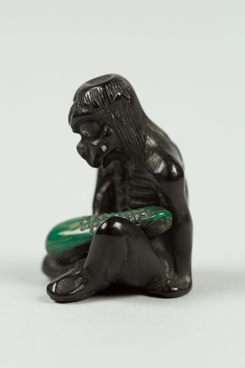 Kappa with a cucumber, Wood, Japan