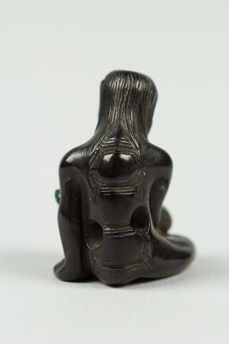 Kappa with a cucumber, Wood, Japan