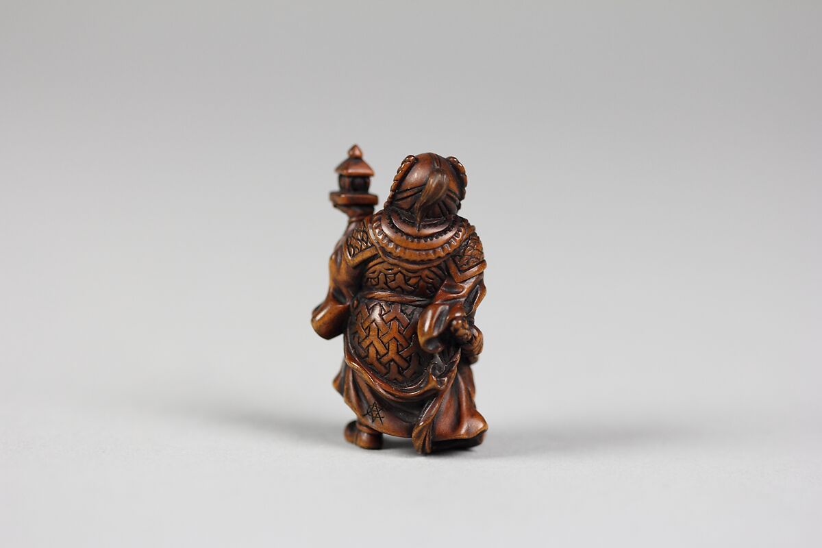 Netsuke of Bishamon, Wood, Japan