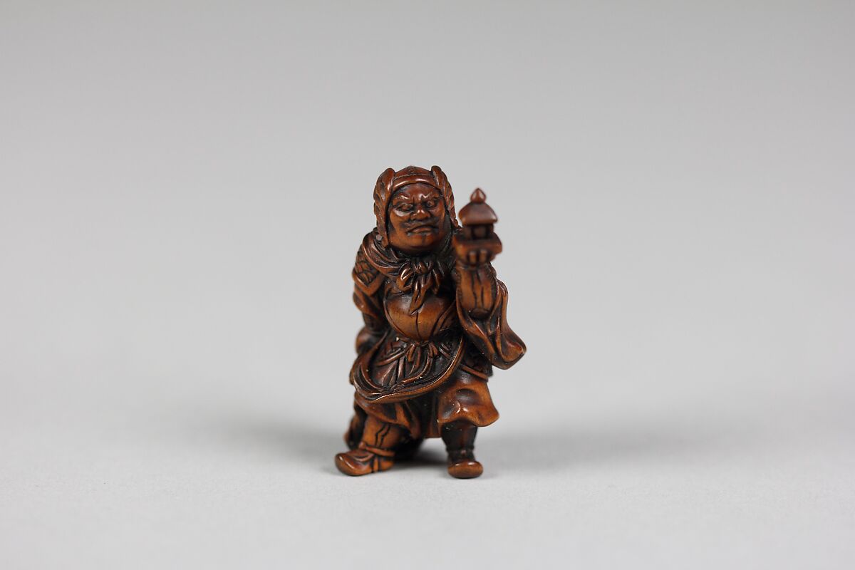 Netsuke of Bishamon, Wood, Japan 