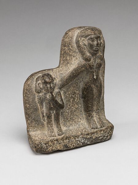 Statuette of a Mother and Son, Diorite 