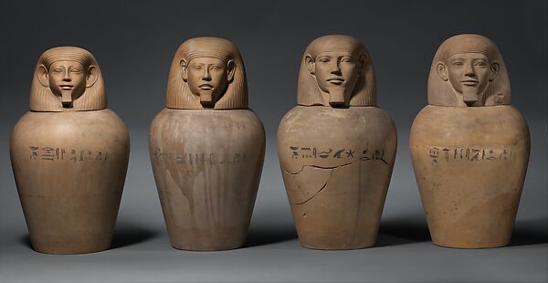 Canopic Jars of Nebsen and Senwosret, Limestone 