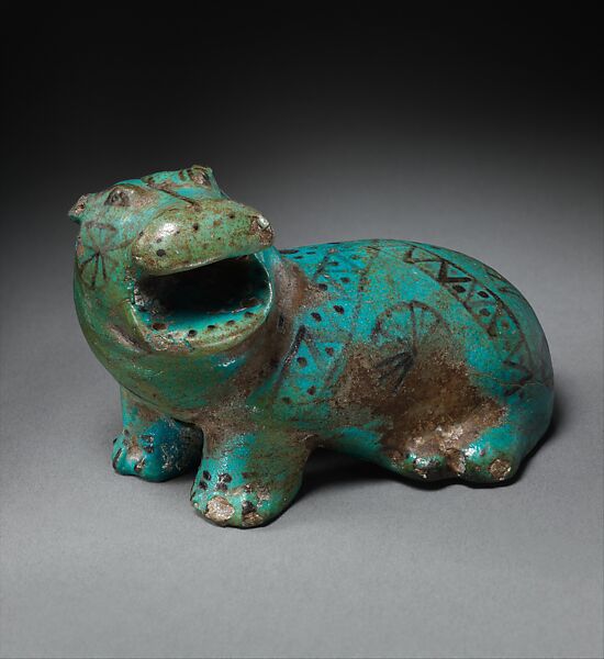 Roaring Hippopotamus, Faience 