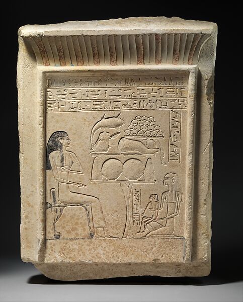 Stela of Lady of the House Iytenhab, Limestone, paint 