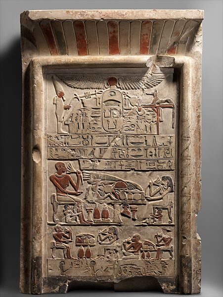 Stela of the Hall Keeper of the Palace Senwosretankh, Limestone, paint 