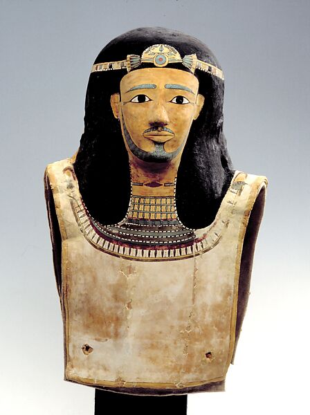 Mummy Mask of an Official, Cartonnage, paint 