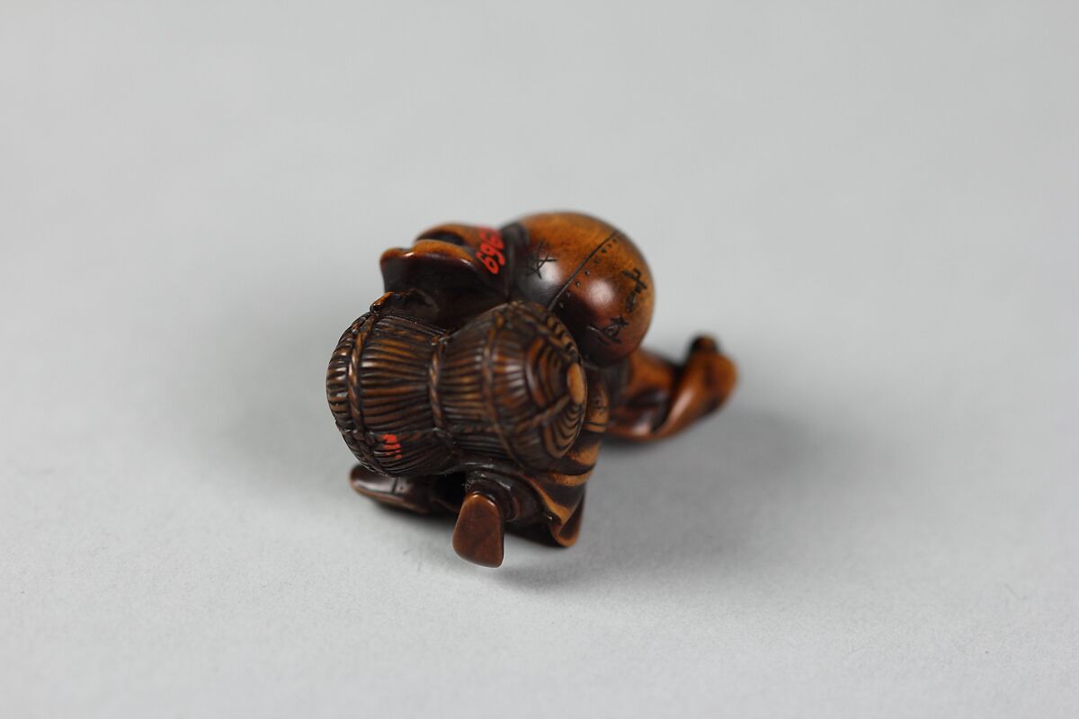 Netsuke of Daikoku and Mallet on Bale, Wood, Japan