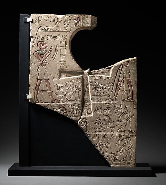 Double-Sided Stela of the Priest Amenyseneb, Limestone, paint 