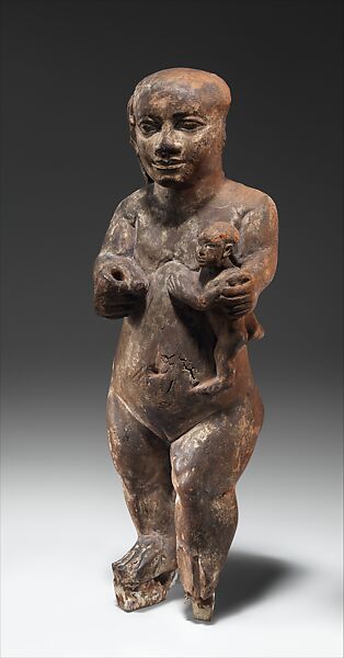 Statuette of a Female Dwarf and Baby, Wood 