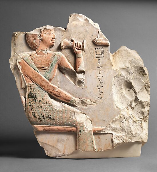 Relief of Queen Kemsit Seated, Limestone 