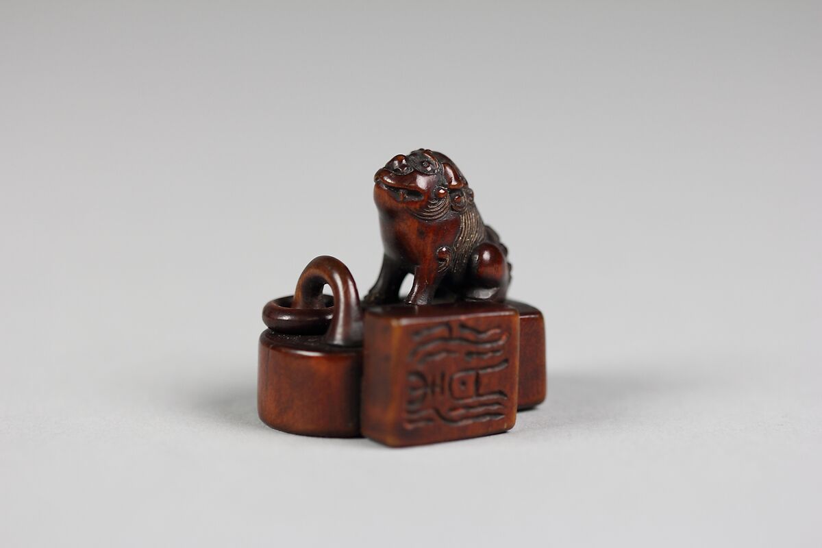 Netsuke of Three Seals, Wood, Japan 