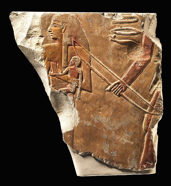 Relief of a Captive Foreign Woman and Child and a Nubian Mercenary, Limestone 