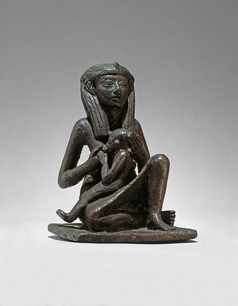 Statuette of Princess Sebeknakht Nursing her Son, Copper 