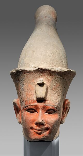 Colossal Head of Senwosret I, Limestone, paint 