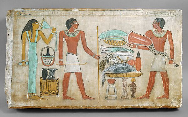 Stela of Khety and His Wife, Henet, Limestone, paint 