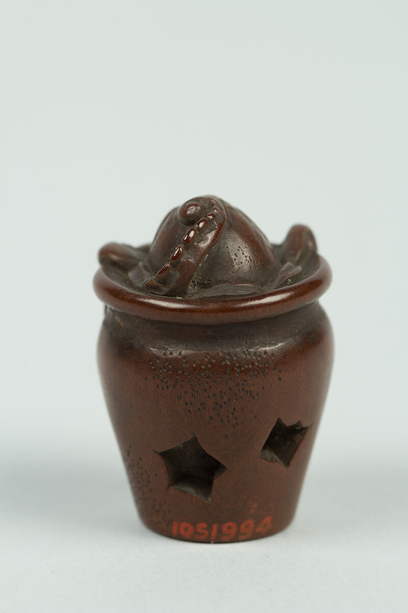 Netsuke of Octopus in a Pail, Wood, Japan