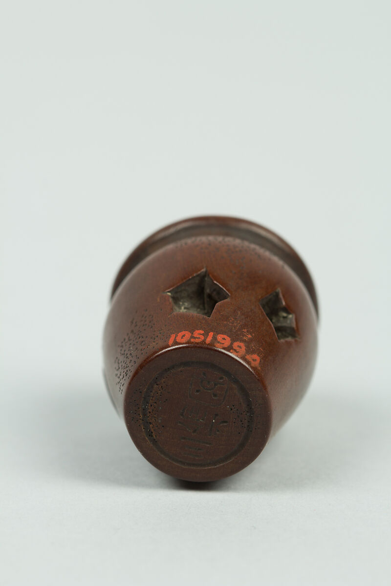 Netsuke of Octopus in a Pail, Wood, Japan