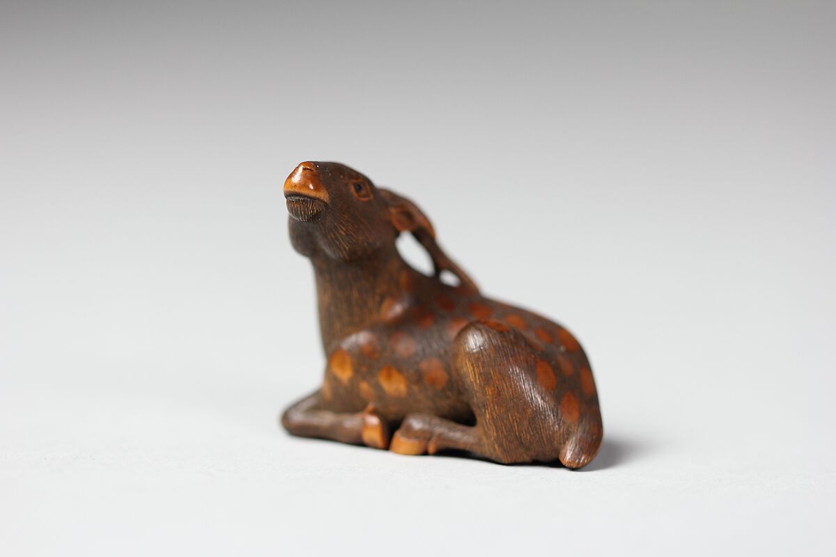 Netsuke of Deer, Wood, Japan 