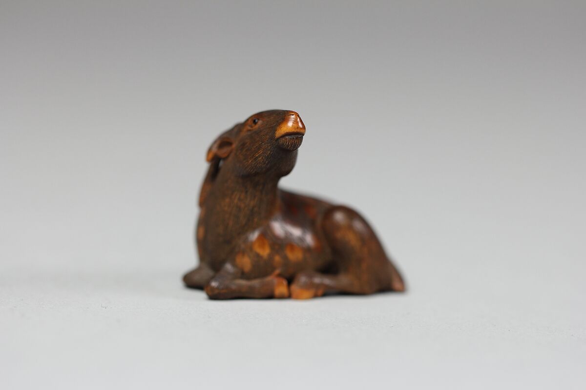 Netsuke of Deer, Wood, Japan