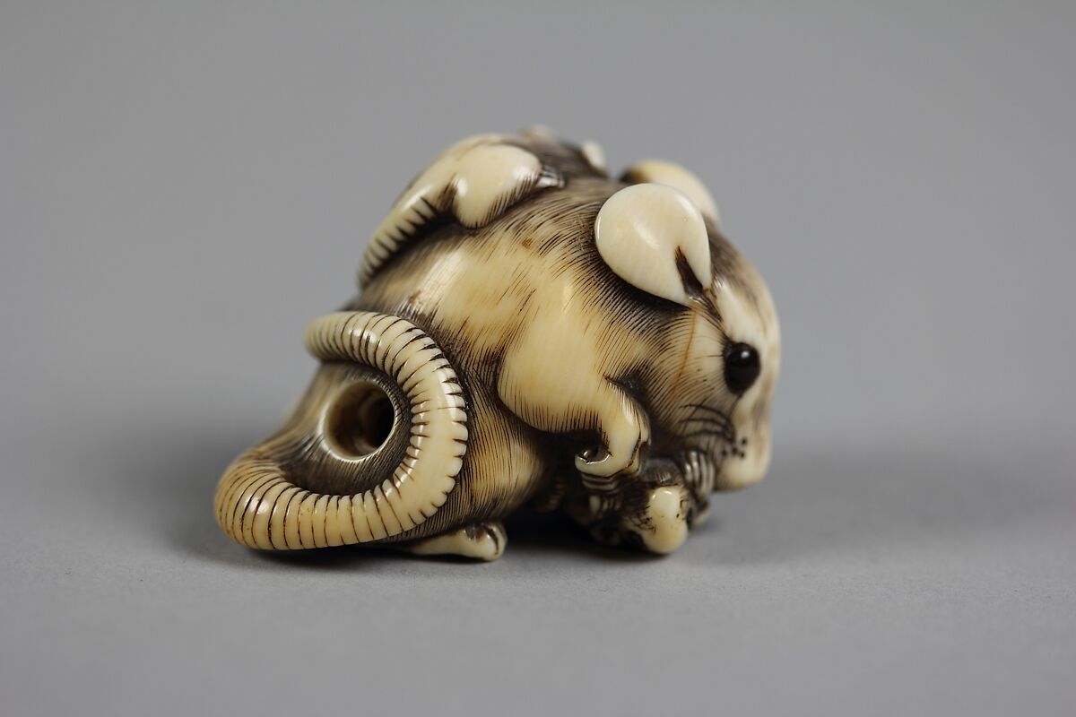 Rat with Three Young, Ivory, Japan