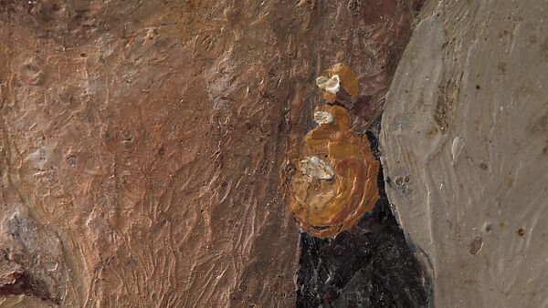 Panel painting of a woman in a blue mantle, Encaustic on wood