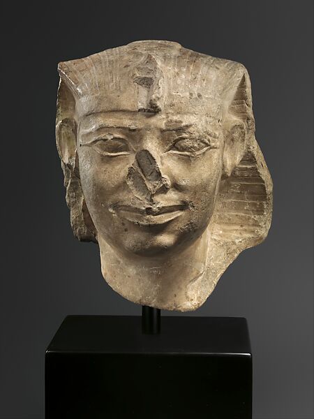 Head of a Statue of Senwosret I, Limestone 