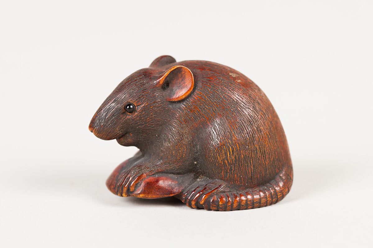 Netsuke of Mouse, Wood, Japan