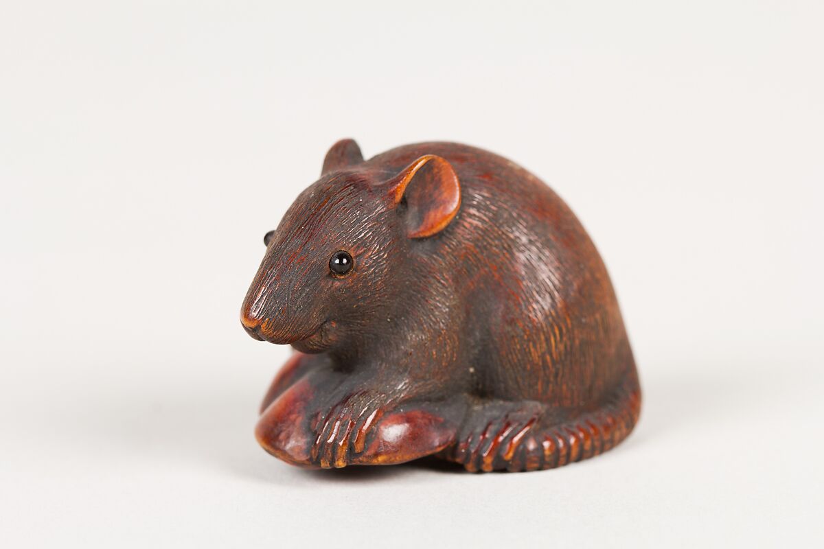 Netsuke of Mouse, Wood, Japan 