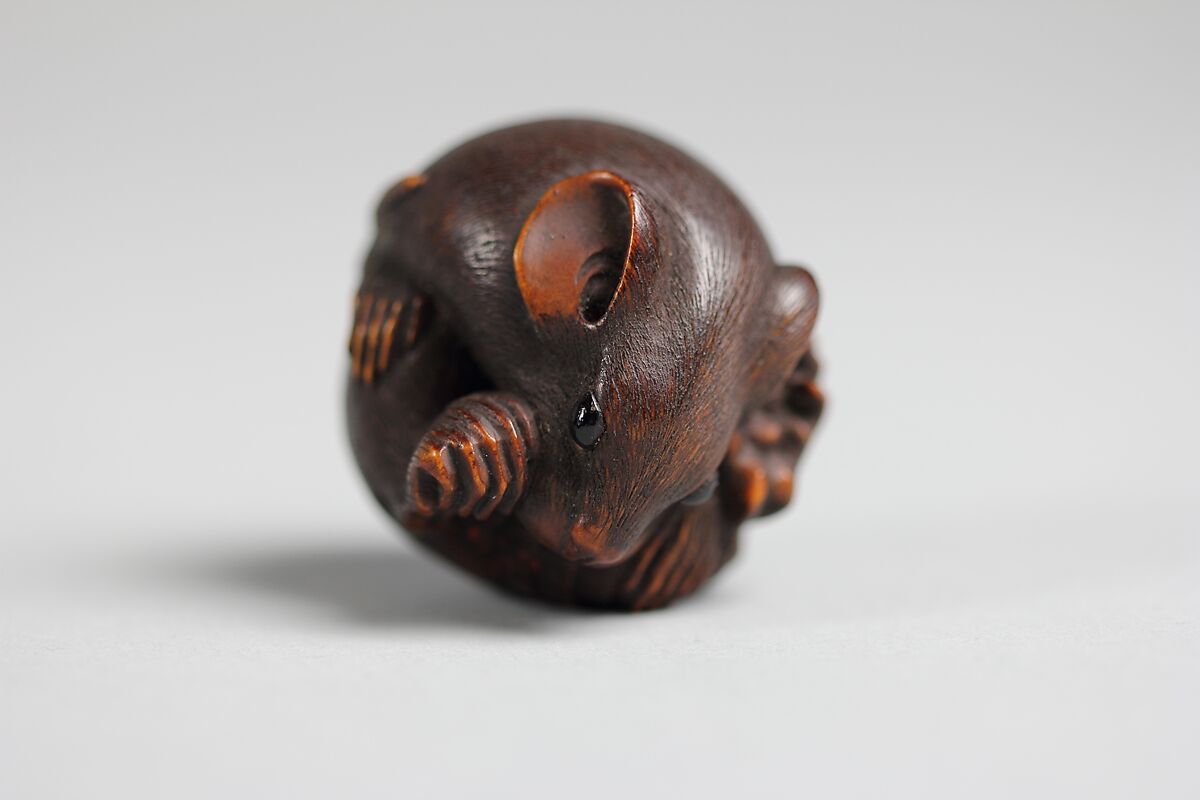 Netsuke of Mouse, Wood, Japan