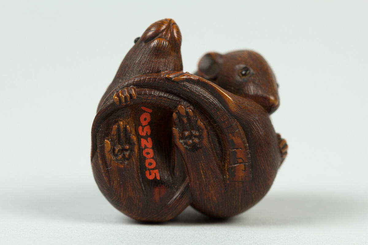 Netsuke of Two Rats, Wood, Japan
