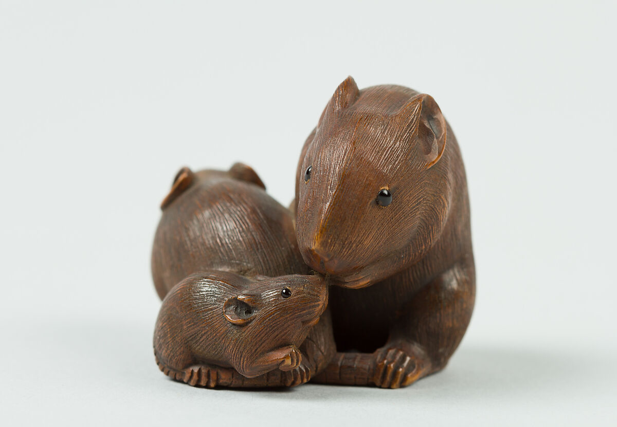 Netsuke of Three Mice, Wood, Japan