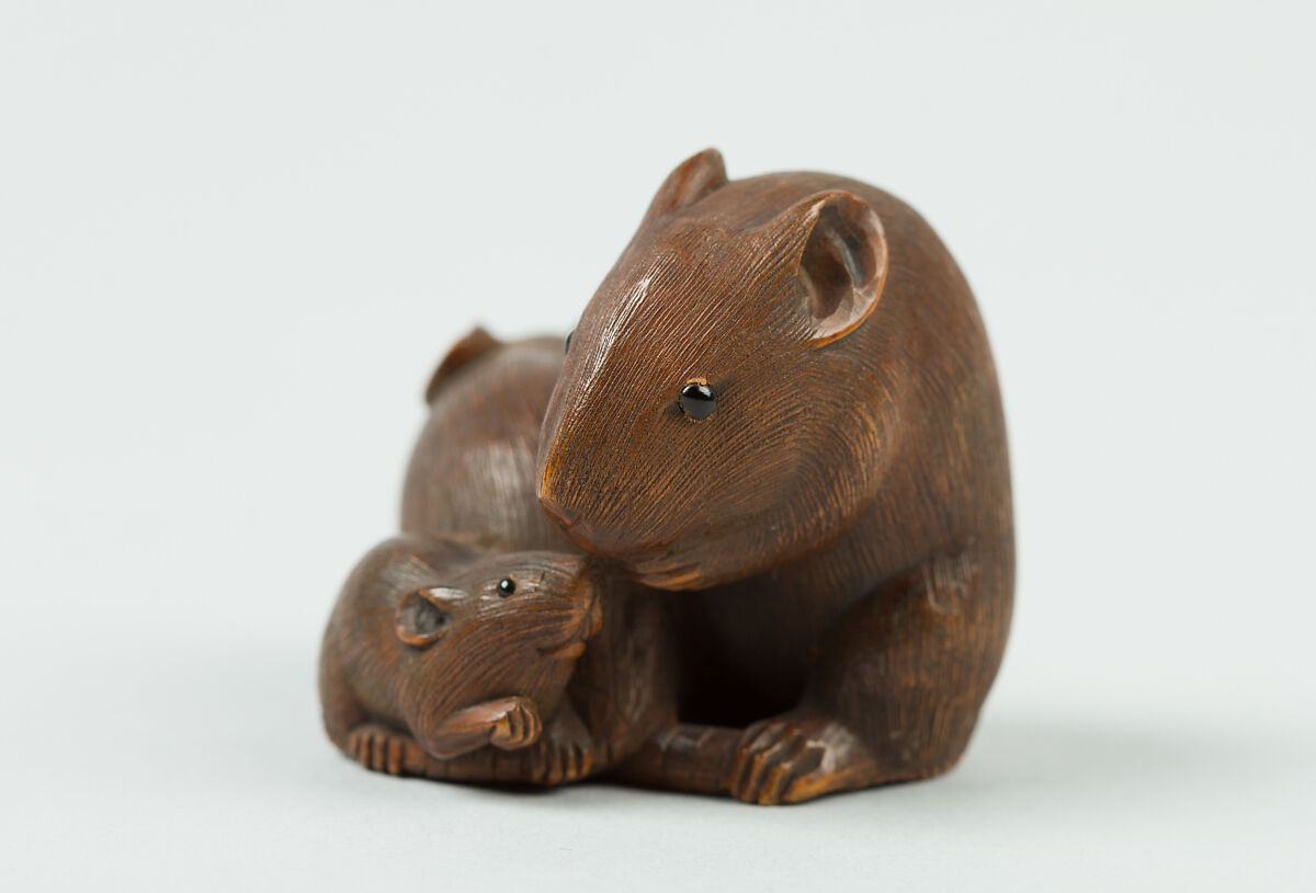 Netsuke of Three Mice, Wood, Japan 